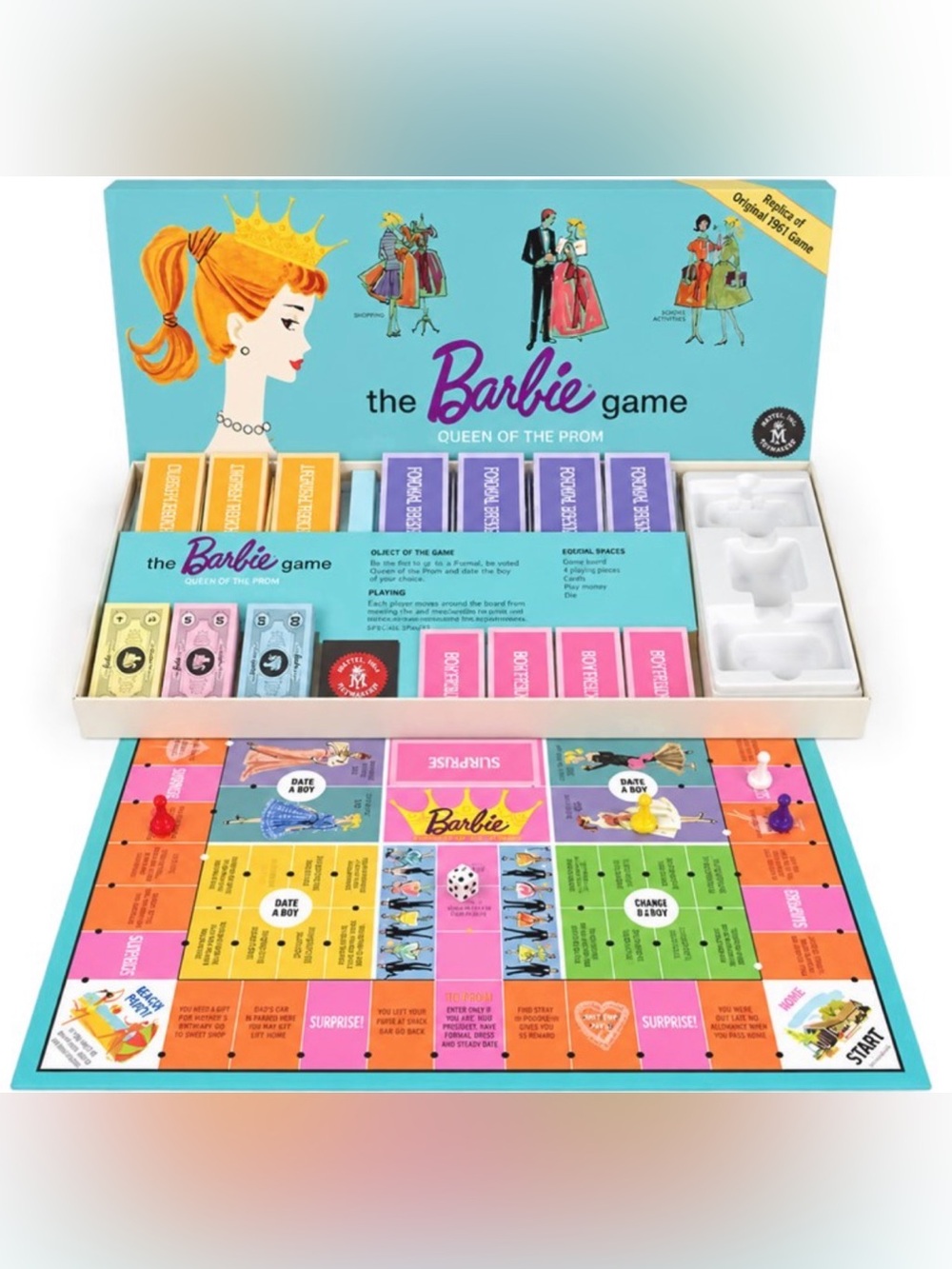 The Barbie Game Queen of the Prom Vintage Board Game by Mattel